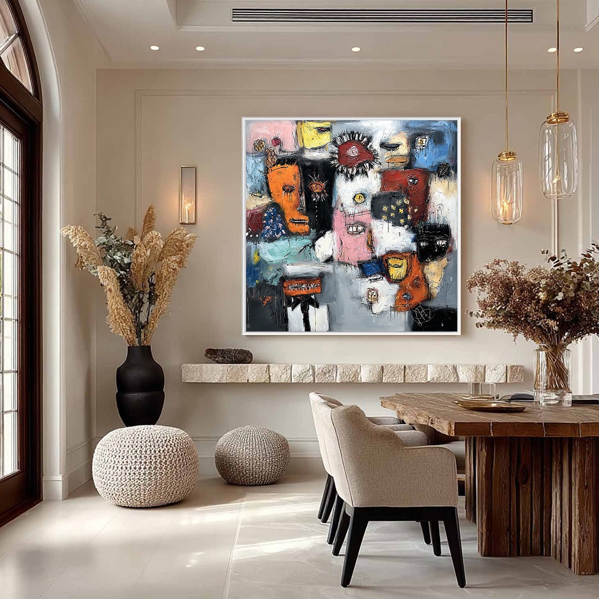 STATIC: Expressive Neo-Expressionist Abstract Faces Painting