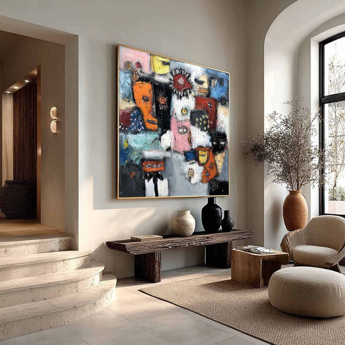 STATIC: Expressive Neo-Expressionist Abstract Faces Painting