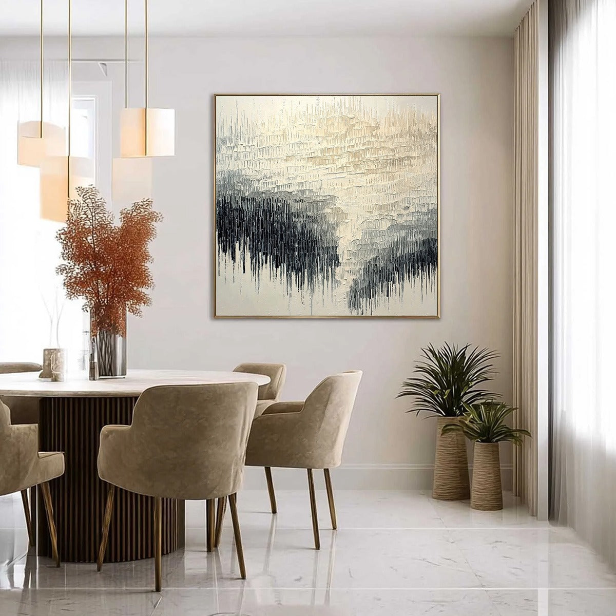 STATIC FLOW: Heavy Texture Wabi Sabi Abstract Painting