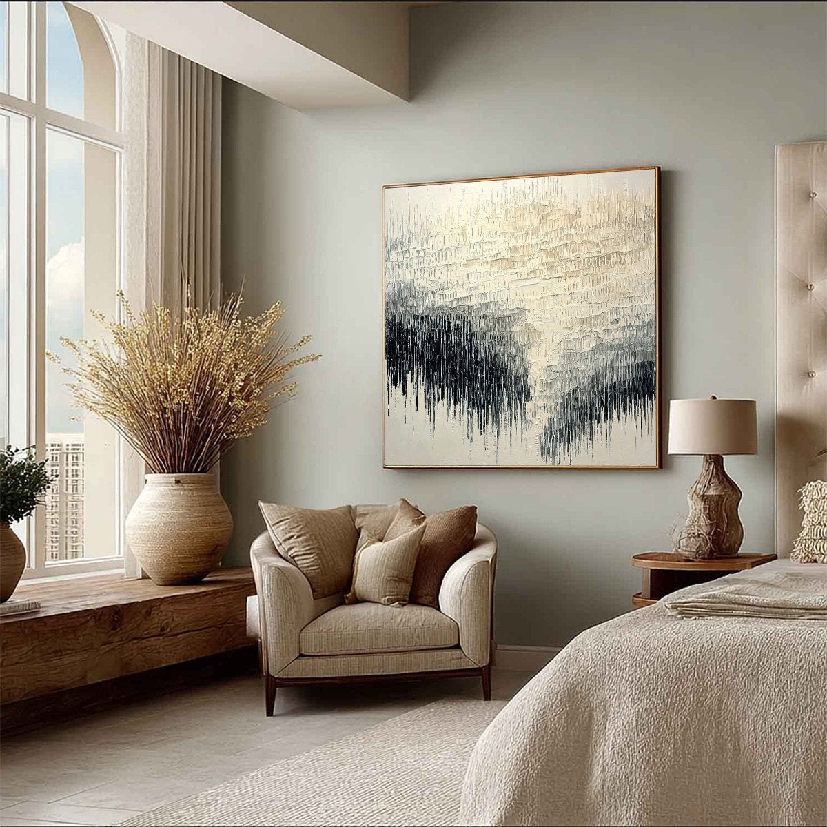 STATIC FLOW: Heavy Texture Wabi Sabi Abstract Painting