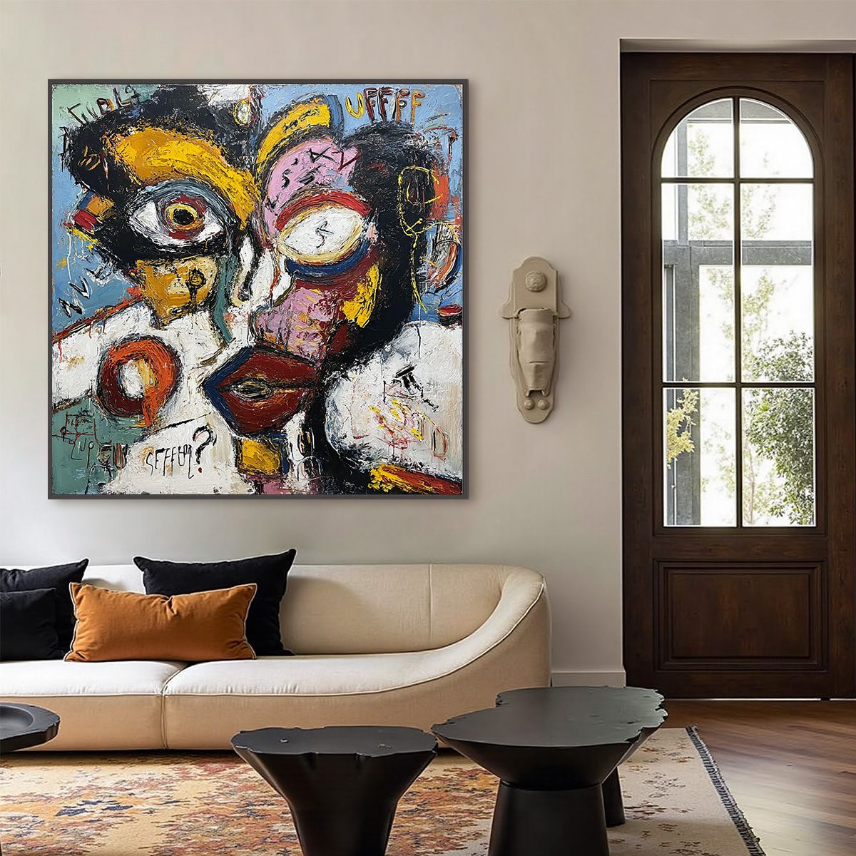 STATIC MIND: Bold Neo-Expressionist Abstract Portrait Painting