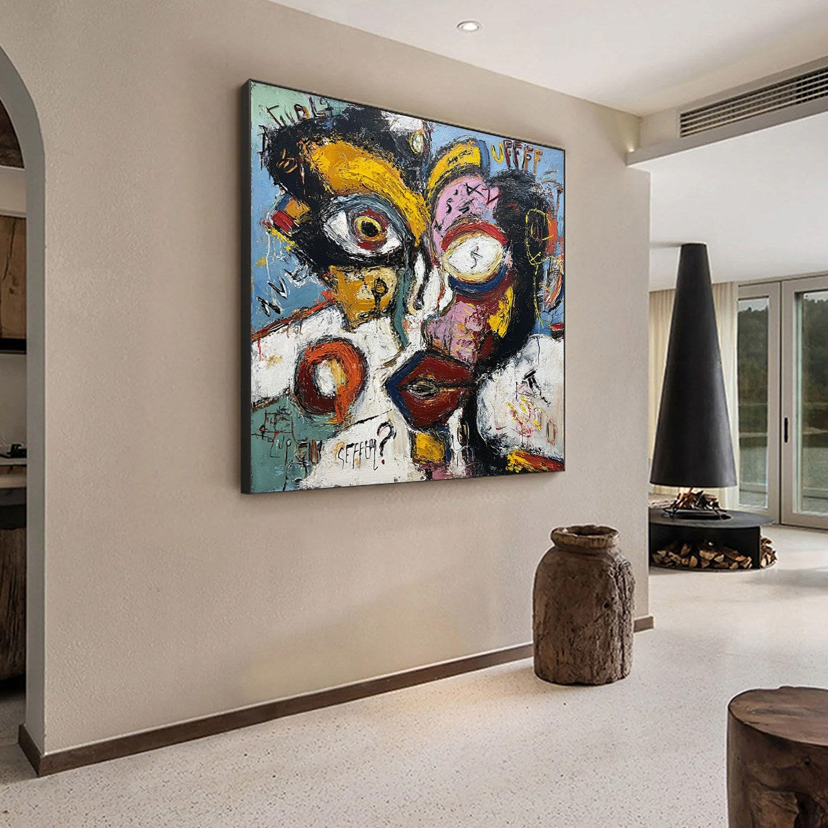 STATIC MIND: Bold Neo-Expressionist Abstract Portrait Painting