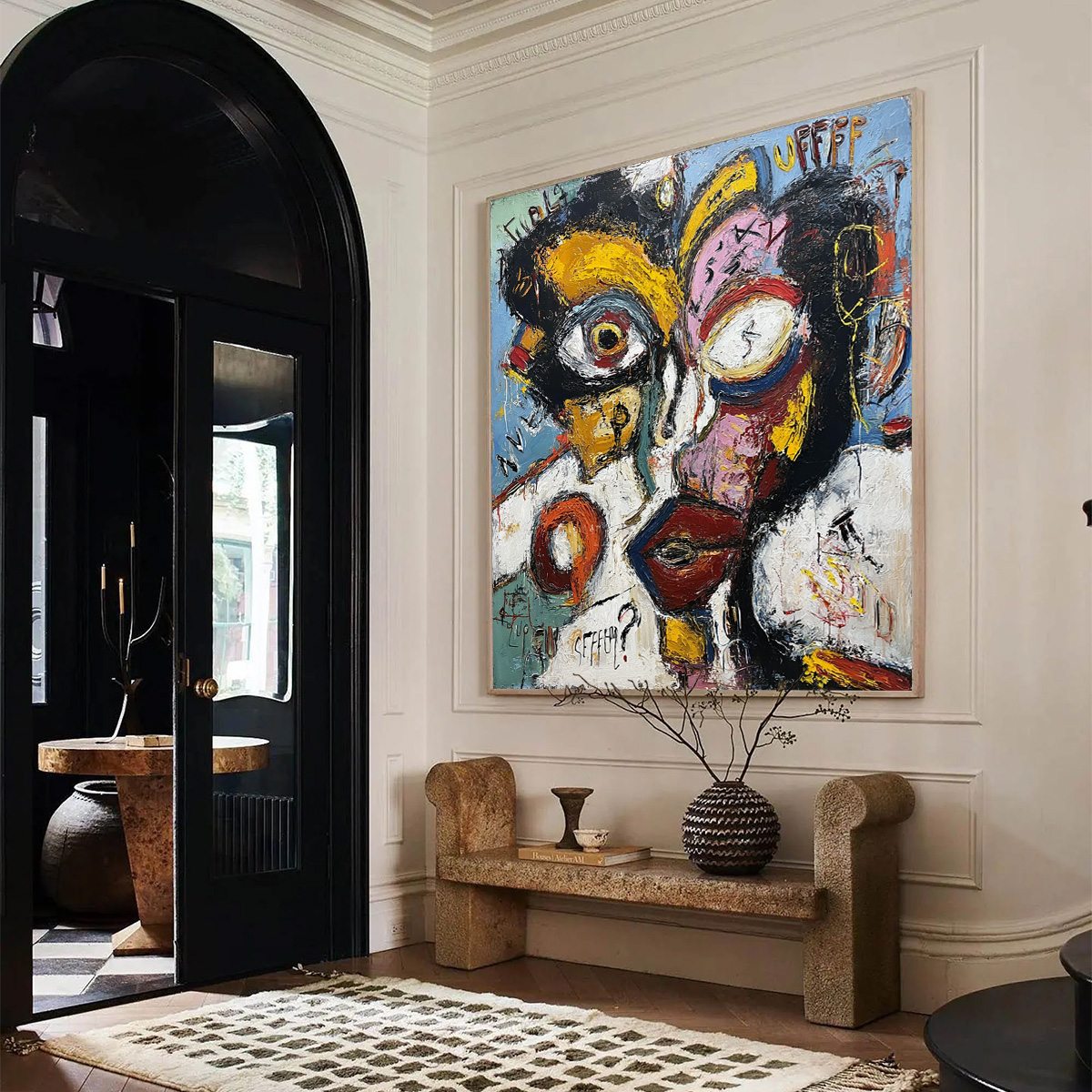 STATIC MIND: Bold Neo-Expressionist Abstract Portrait Painting