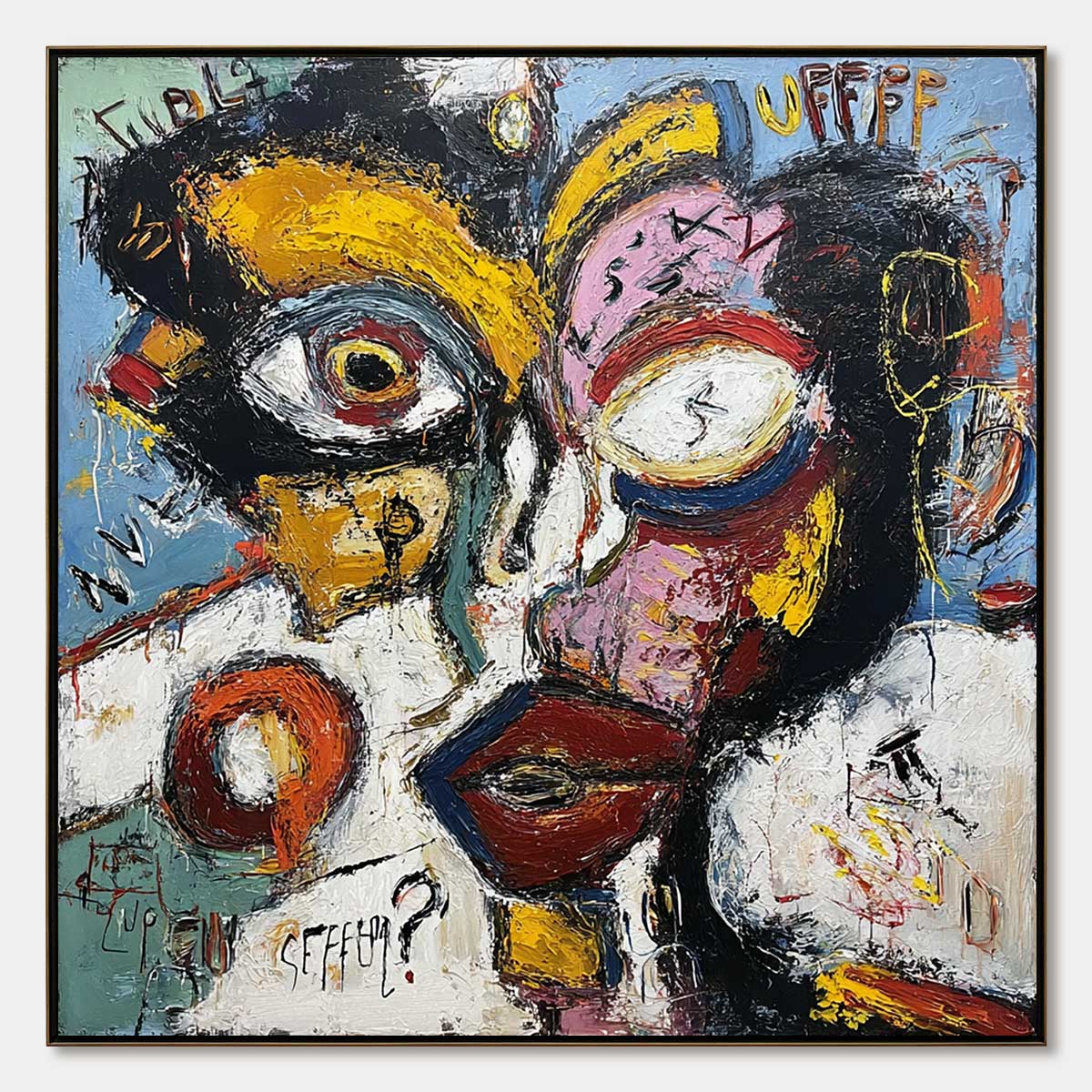 STATIC MIND: Large Textured Abstract Portrait Oil Painting – MontCarta
