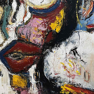 STATIC MIND: Bold Neo-Expressionist Abstract Portrait Painting