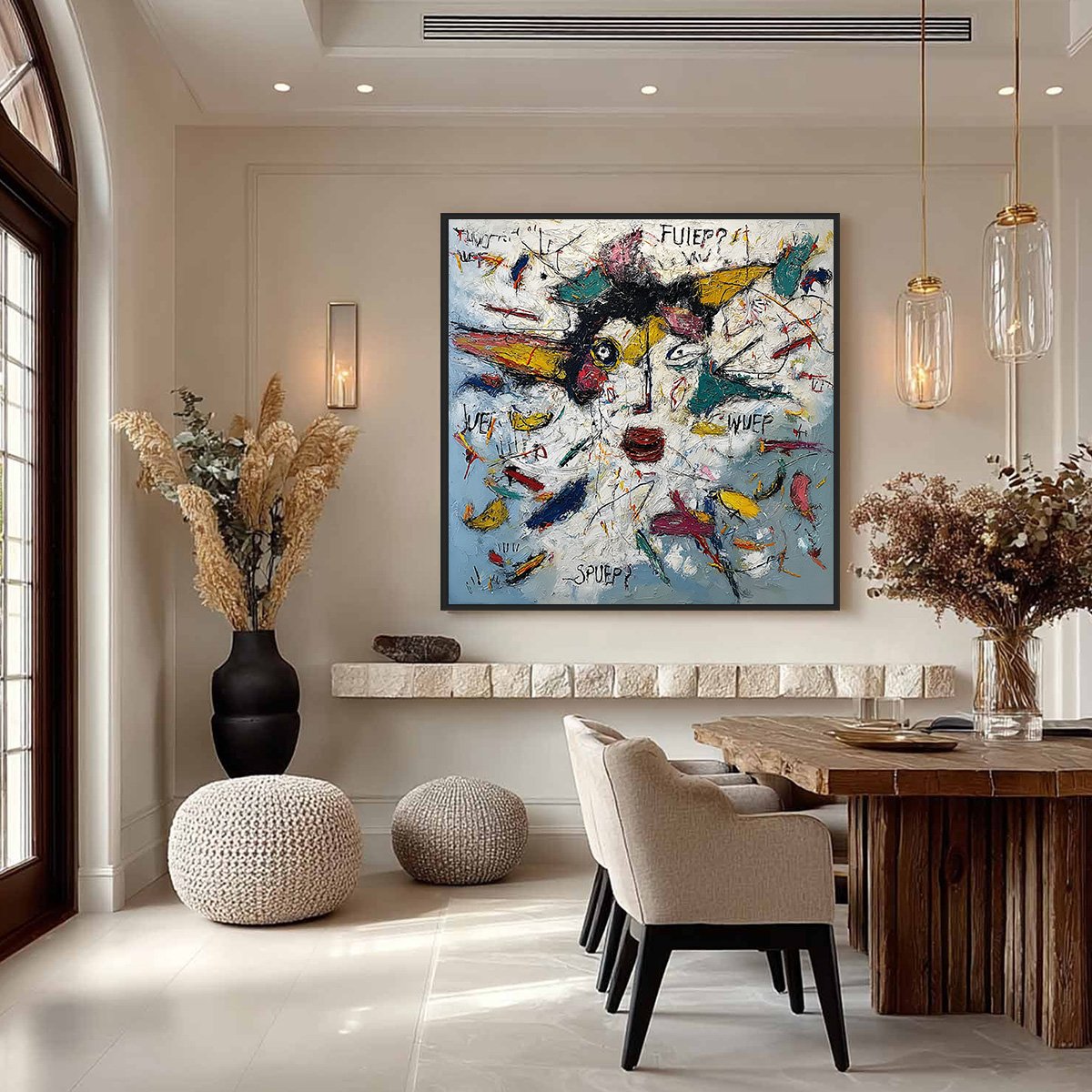 STATIC MIND: Colorful Textured Abstract Expressionist Wall Art