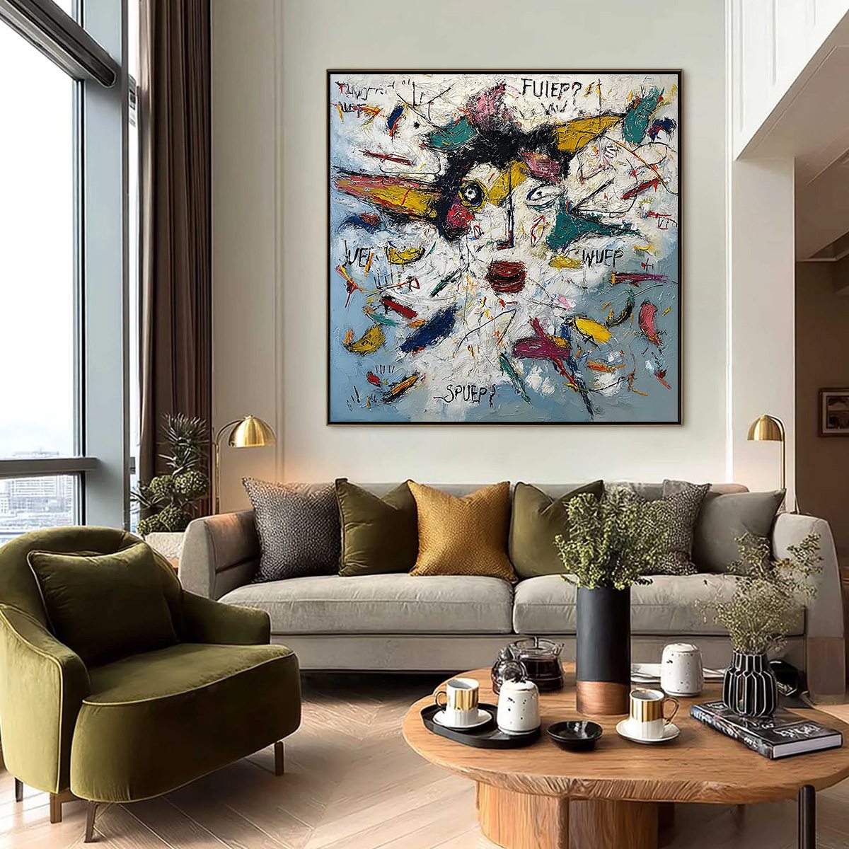 STATIC MIND: Colorful Textured Abstract Expressionist Wall Art