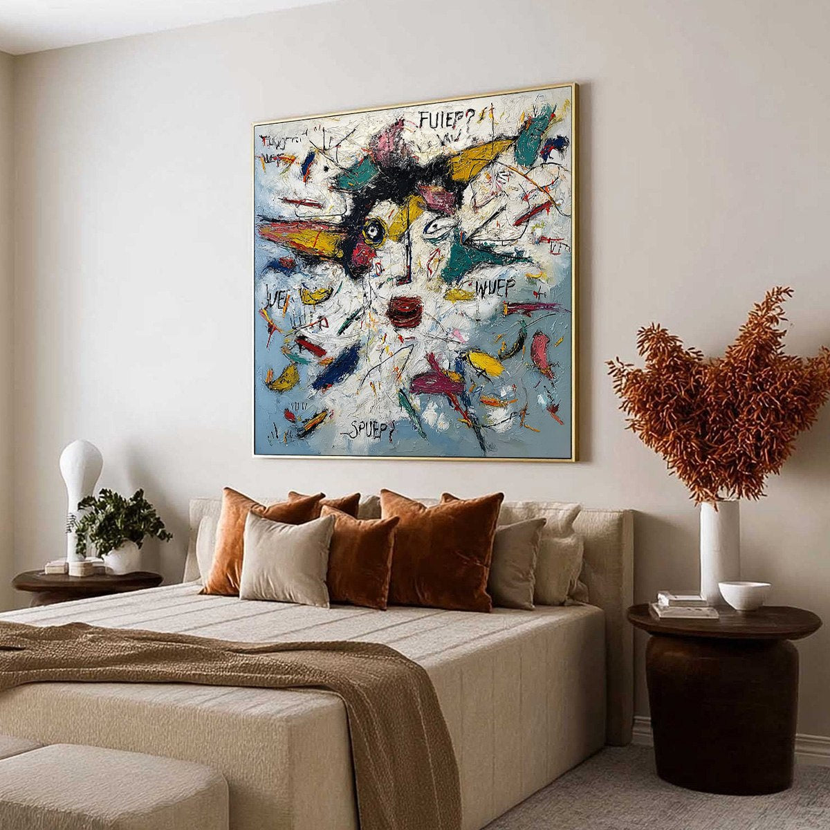 STATIC MIND: Colorful Textured Abstract Expressionist Wall Art