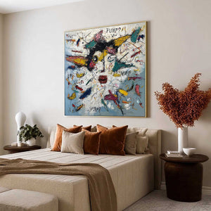 STATIC MIND: Colorful Textured Abstract Expressionist Wall Art