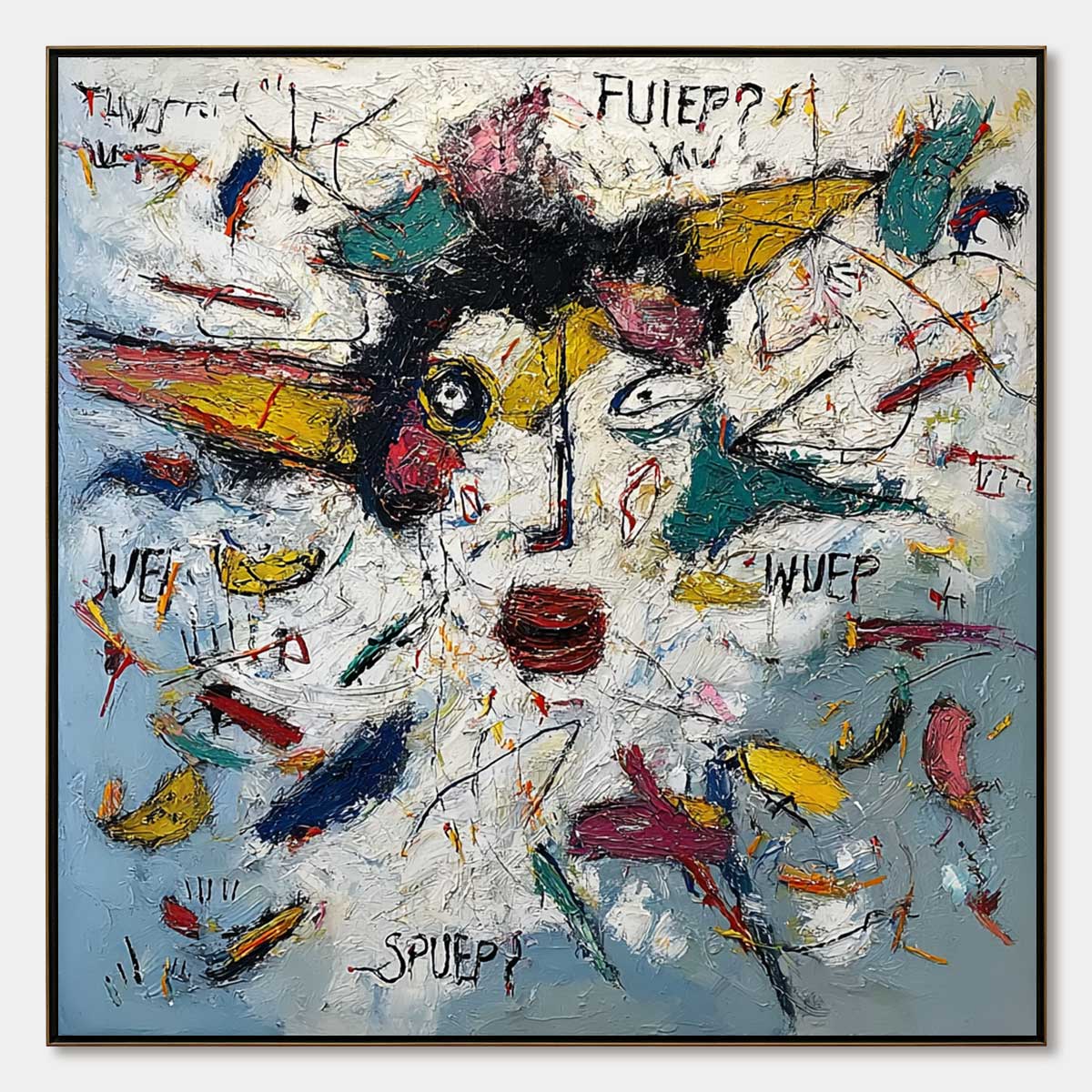 STATIC MIND: Colorful Textured Abstract Expressionist Wall Art