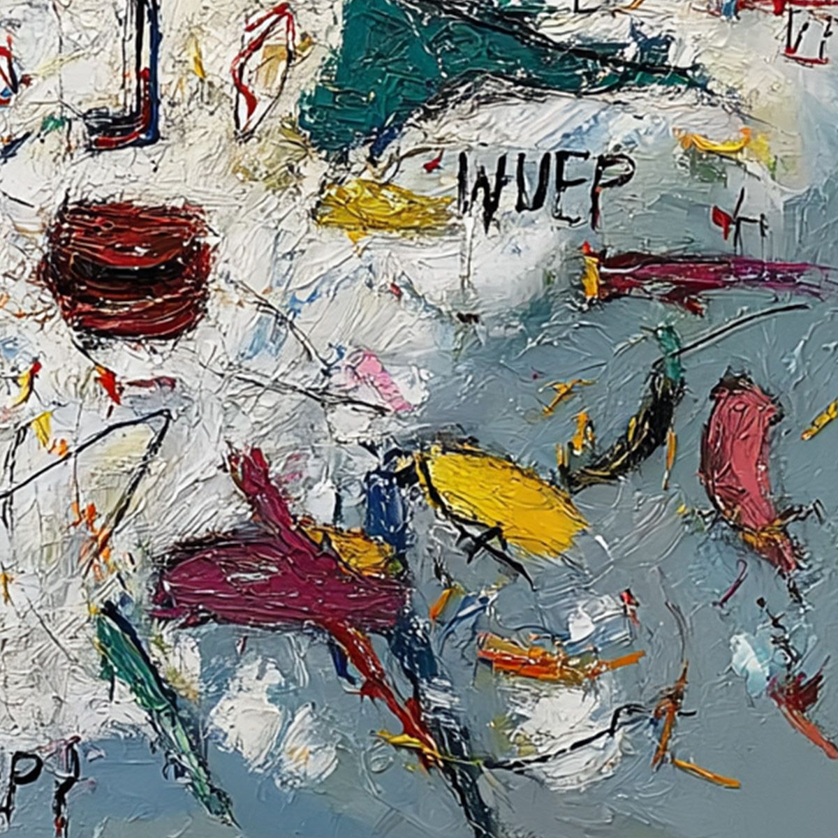 STATIC MIND: Colorful Textured Abstract Expressionist Wall Art