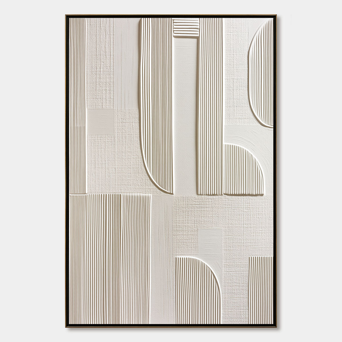 STATIC RHYTHM: Textured White Minimalist Abstract Wall Art