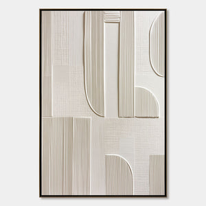 STATIC RHYTHM: Textured White Minimalist Abstract Wall Art