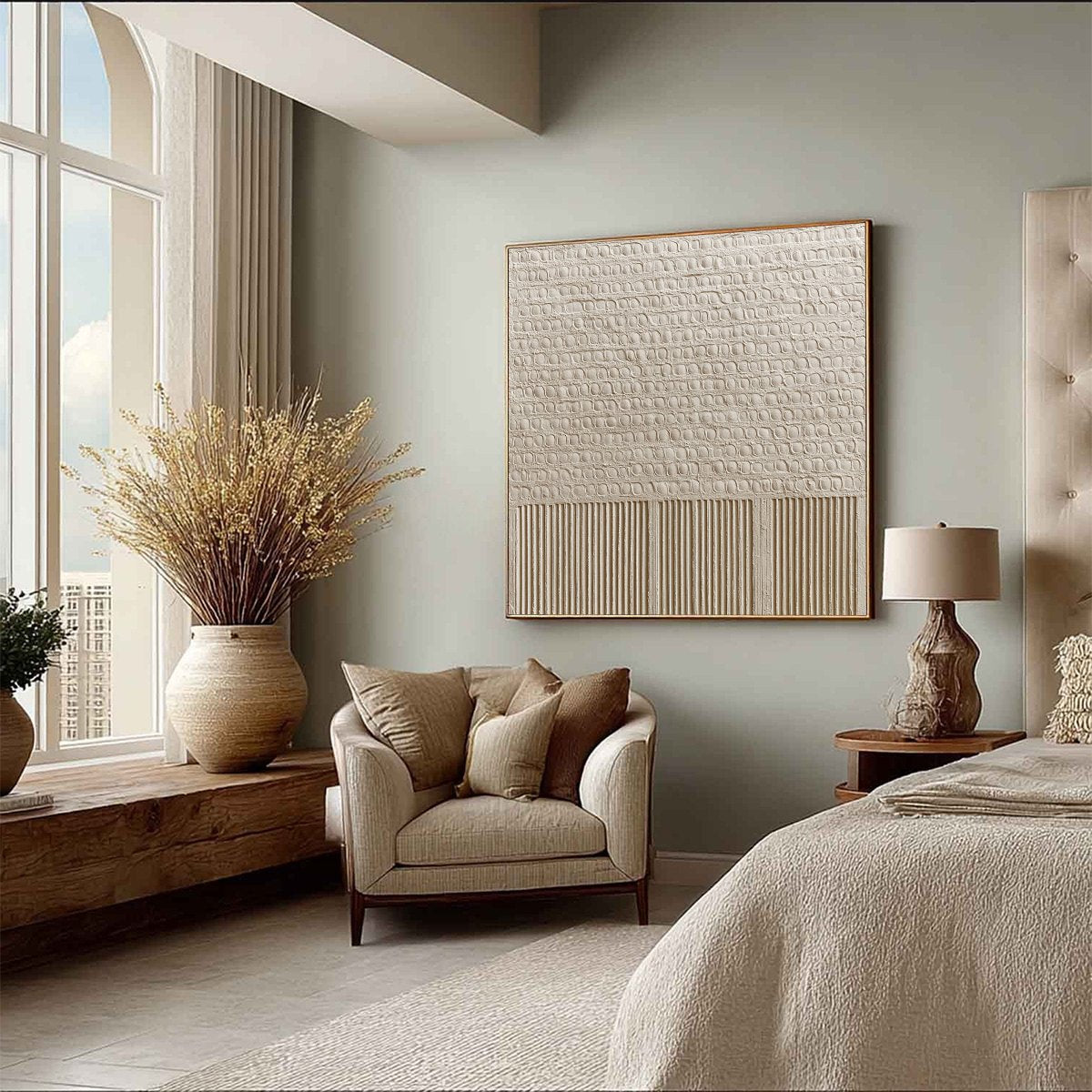 STONE TABLET: Textured Wabi Sabi Minimalist Abstract Painting