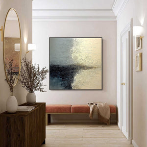STONEHAVEN: Large Square Wabi Sabi Textured Abstract Painting