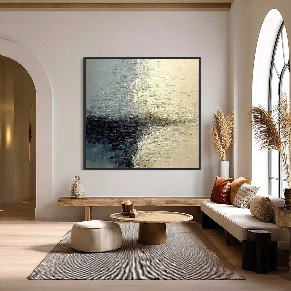 STONEHAVEN: Large Square Wabi Sabi Textured Abstract Painting
