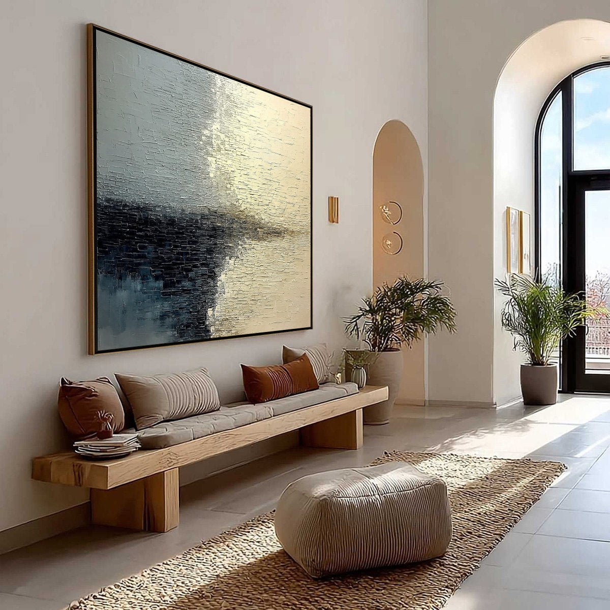 STONEHAVEN: Large Square Wabi Sabi Textured Abstract Painting