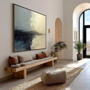 STONEHAVEN: Large Square Wabi Sabi Textured Abstract Painting