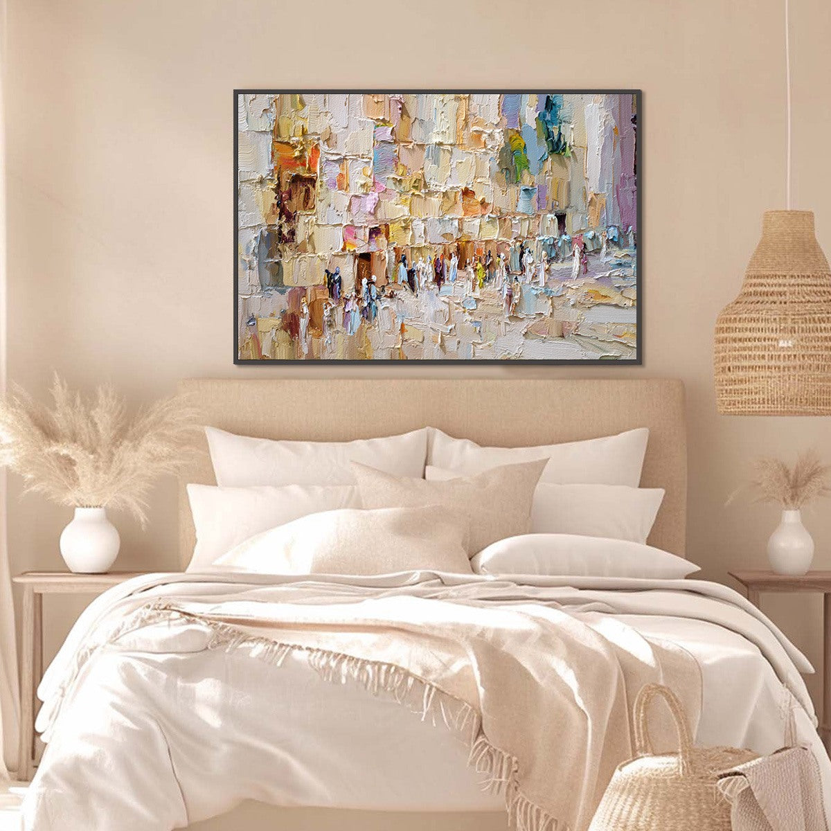 STONES OF SOLACE: Textured Impasto Painting of an Ancient Cityscape