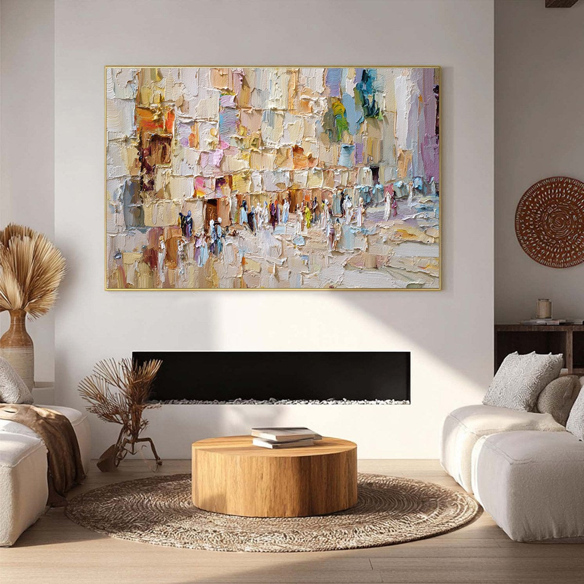 STONES OF SOLACE: Textured Impasto Painting of an Ancient Cityscape