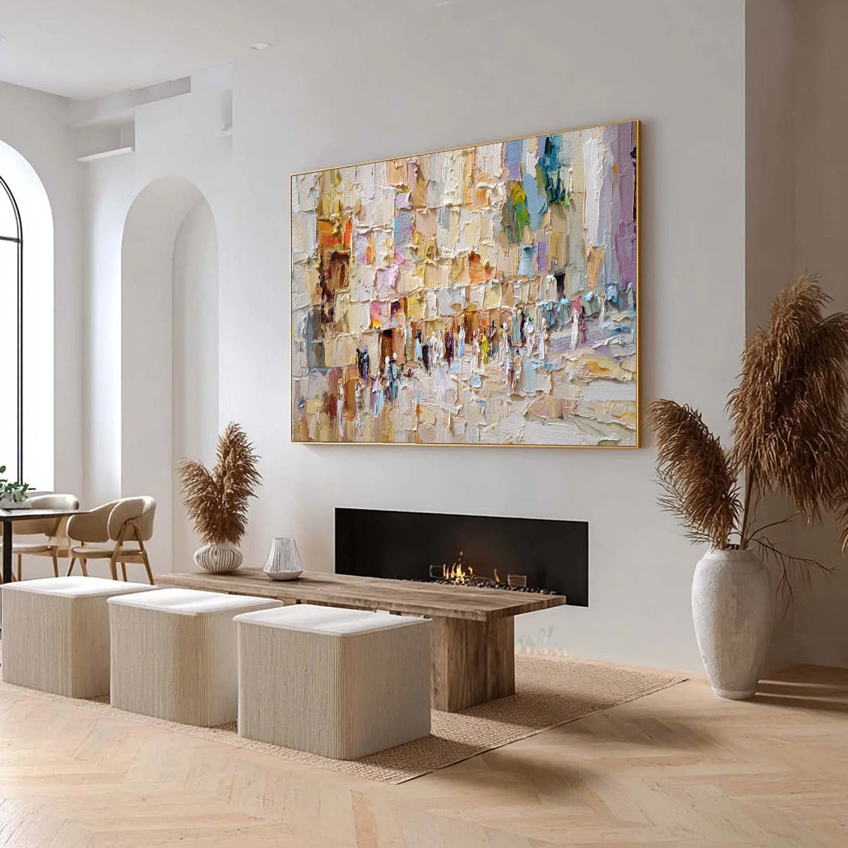 STONES OF SOLACE: Textured Impasto Painting of an Ancient Cityscape