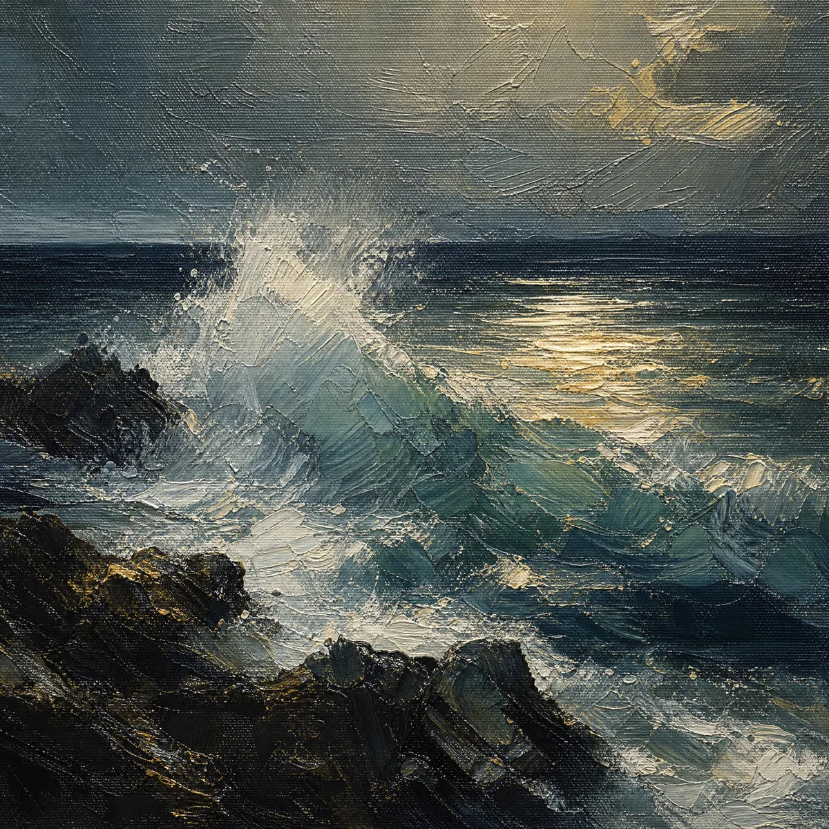 STORM TIDE: Stormy Ocean Seascape Painting