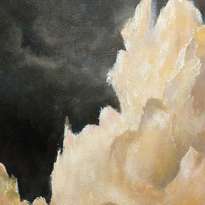 STORMY SKIES- Textured Cloudscape Painting, Vertical Wall Art