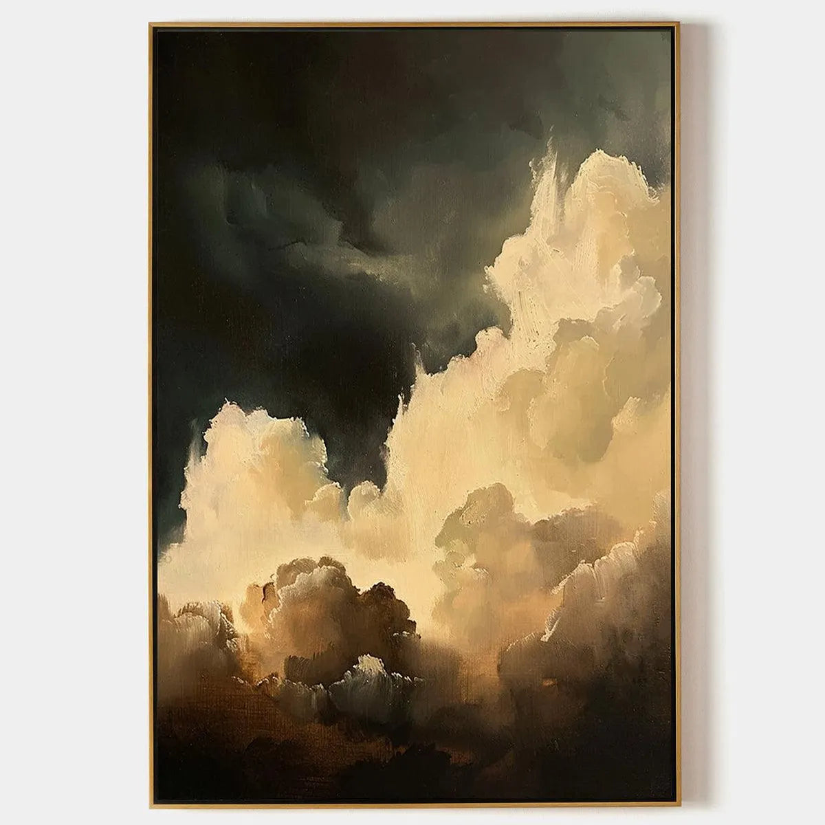 Textured Cloudscape Painting, Vertical Wall Art