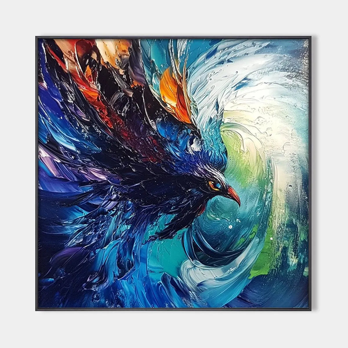 Dynamic Impasto Bird Painting