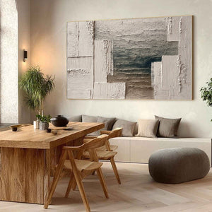 STRATA: Textured Wabi Sabi original abstract wall art, beige, brown, grey.
