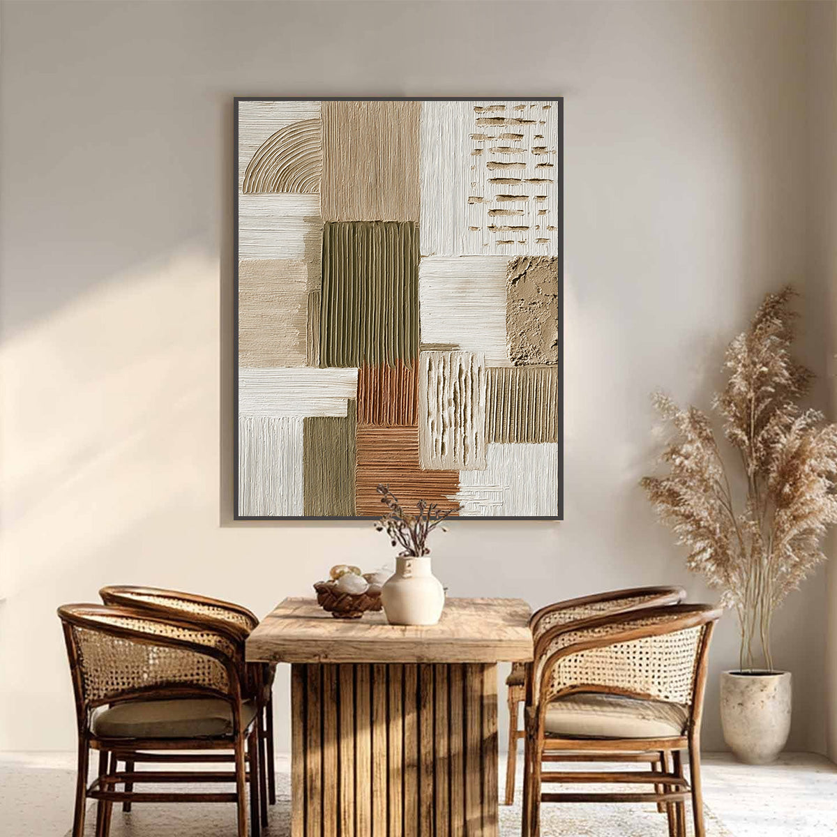 STRATA Textured Abstract Neutral Oil Painting for Modern Wall Art
