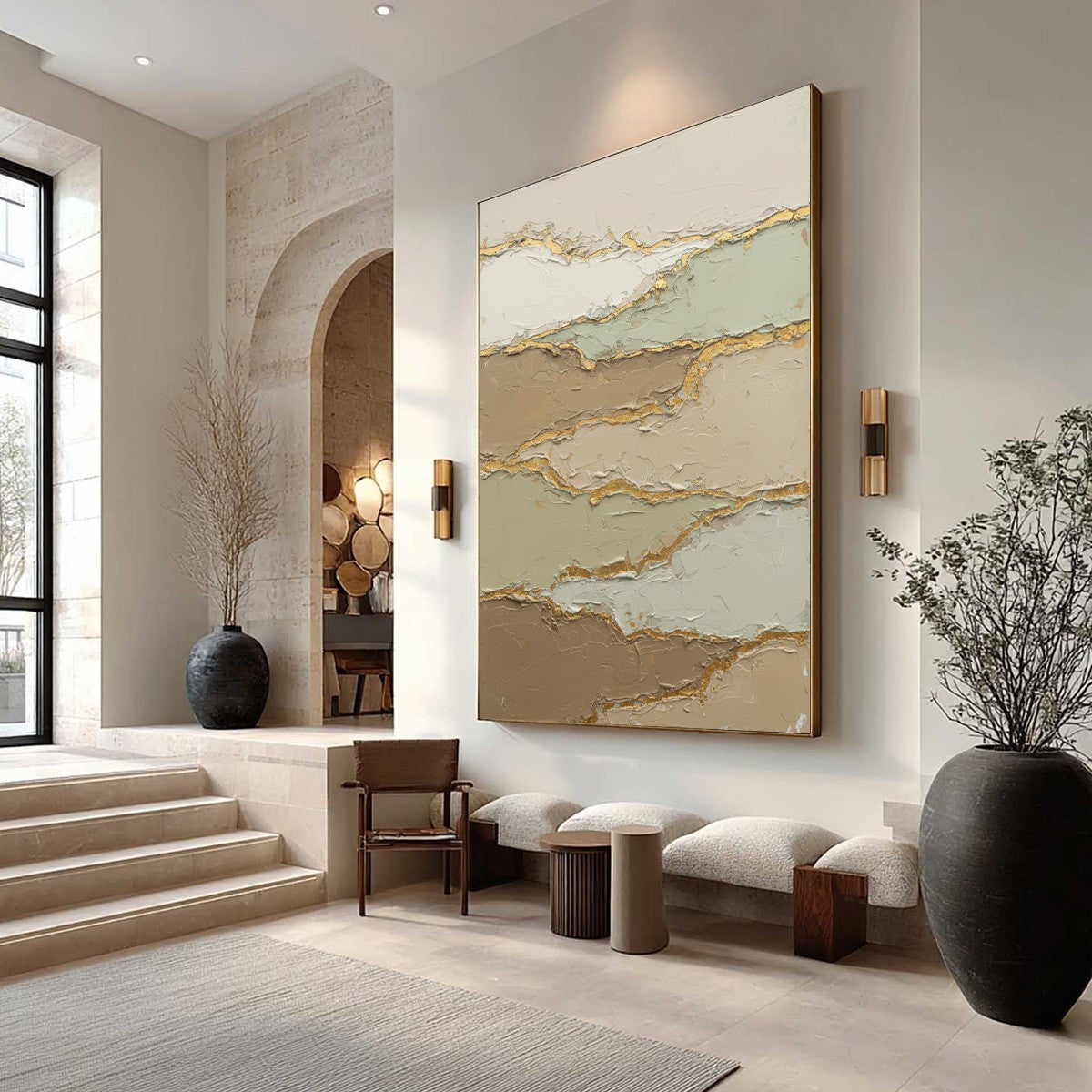 STRATA: Textured Wabi Sabi Abstract Landscape Painting
