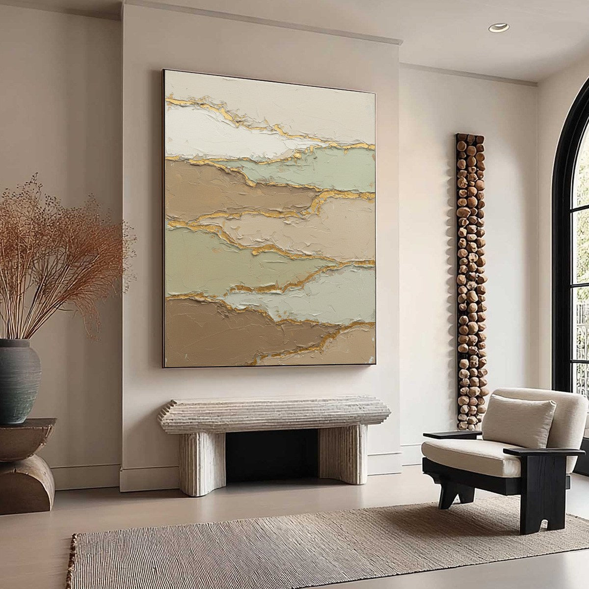 STRATA: Textured Wabi Sabi Abstract Landscape Painting