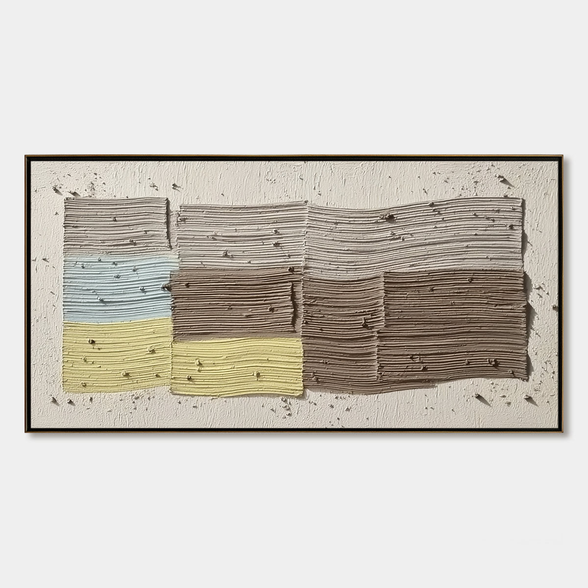 STRATA: Textured Wabi Sabi abstract handmade acrylic wall art in earthy hues.
