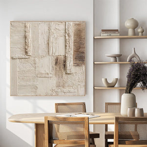STRATA: Textured Wabi Sabi Abstract Painting in Neutral Tones