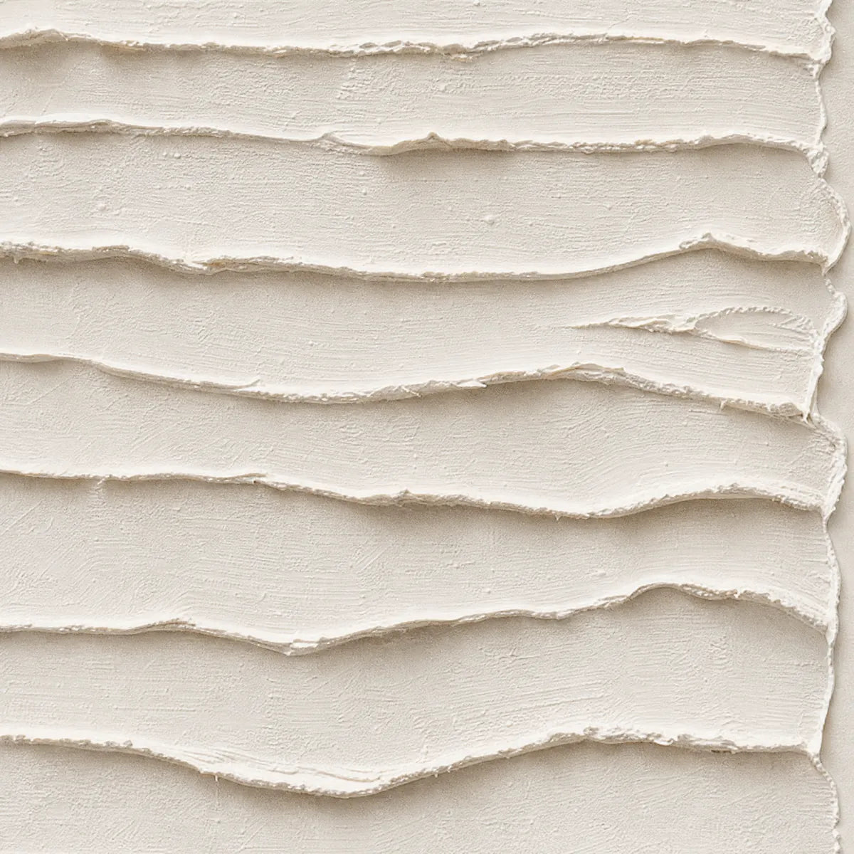 Textured Wabi-Sabi minimalist abstract wall art with layered white bands