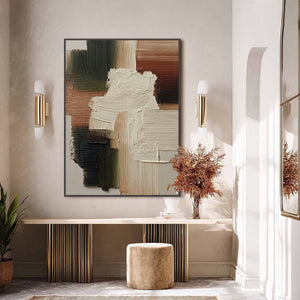 STRATA: Vertical Wabi Sabi Textured Abstract Painting
