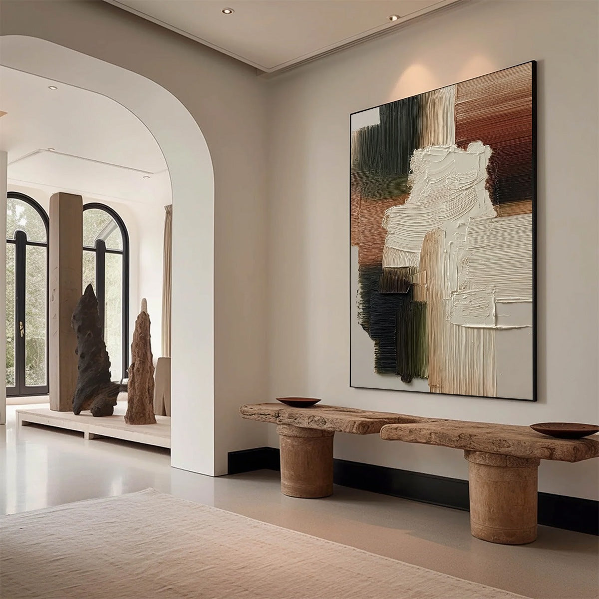 STRATA: Vertical Wabi Sabi Textured Abstract Painting