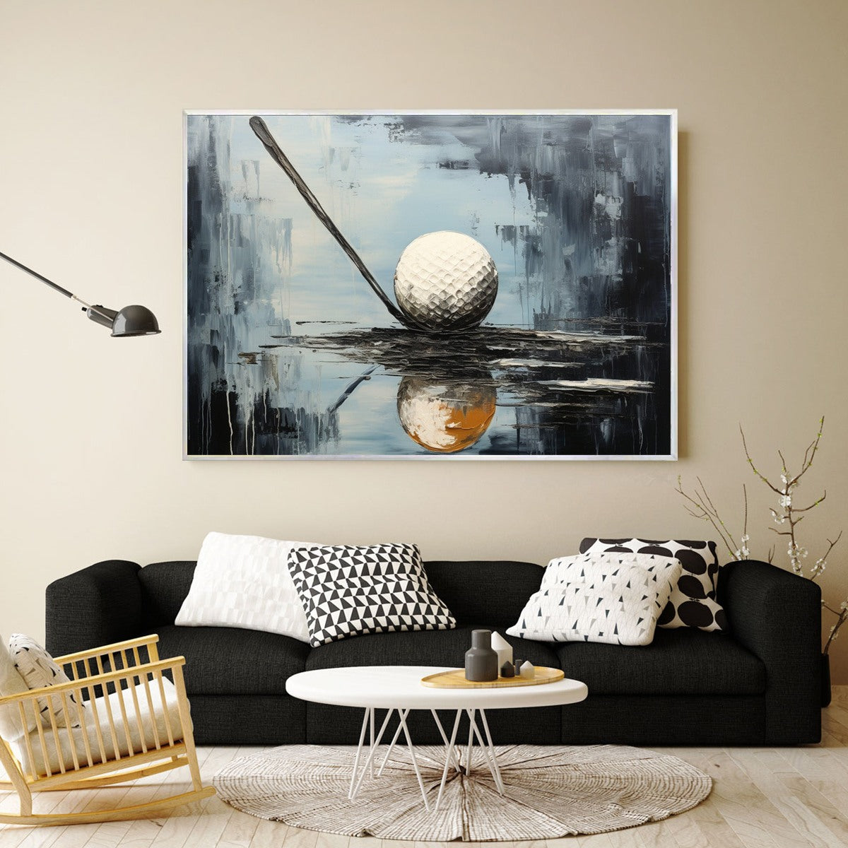 Stroke of Genius: Original Textured Golf Oil Painting - Still Life Sports Wall Art