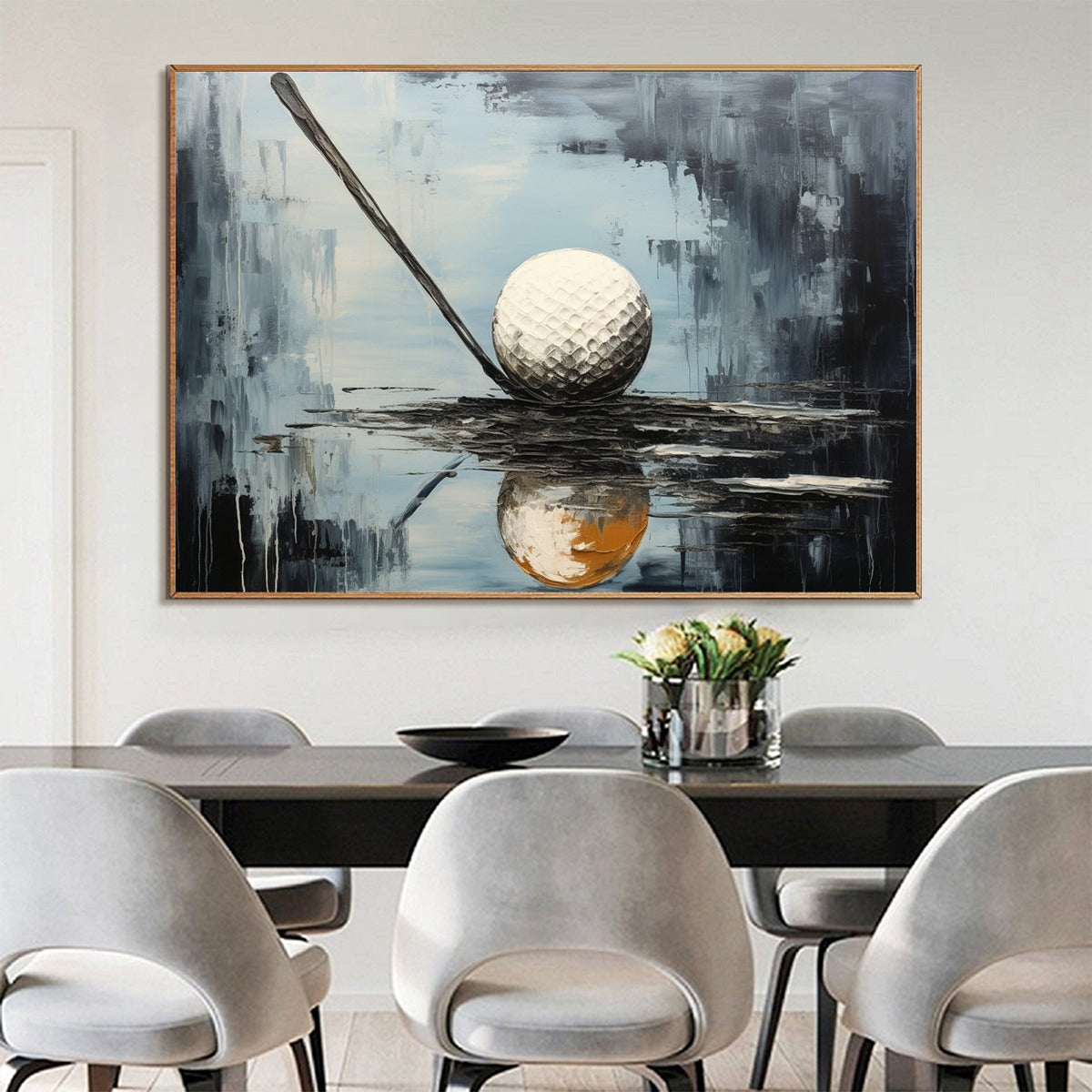 STROKE OF GENIUS: Textured Golf Still Life Oil Painting