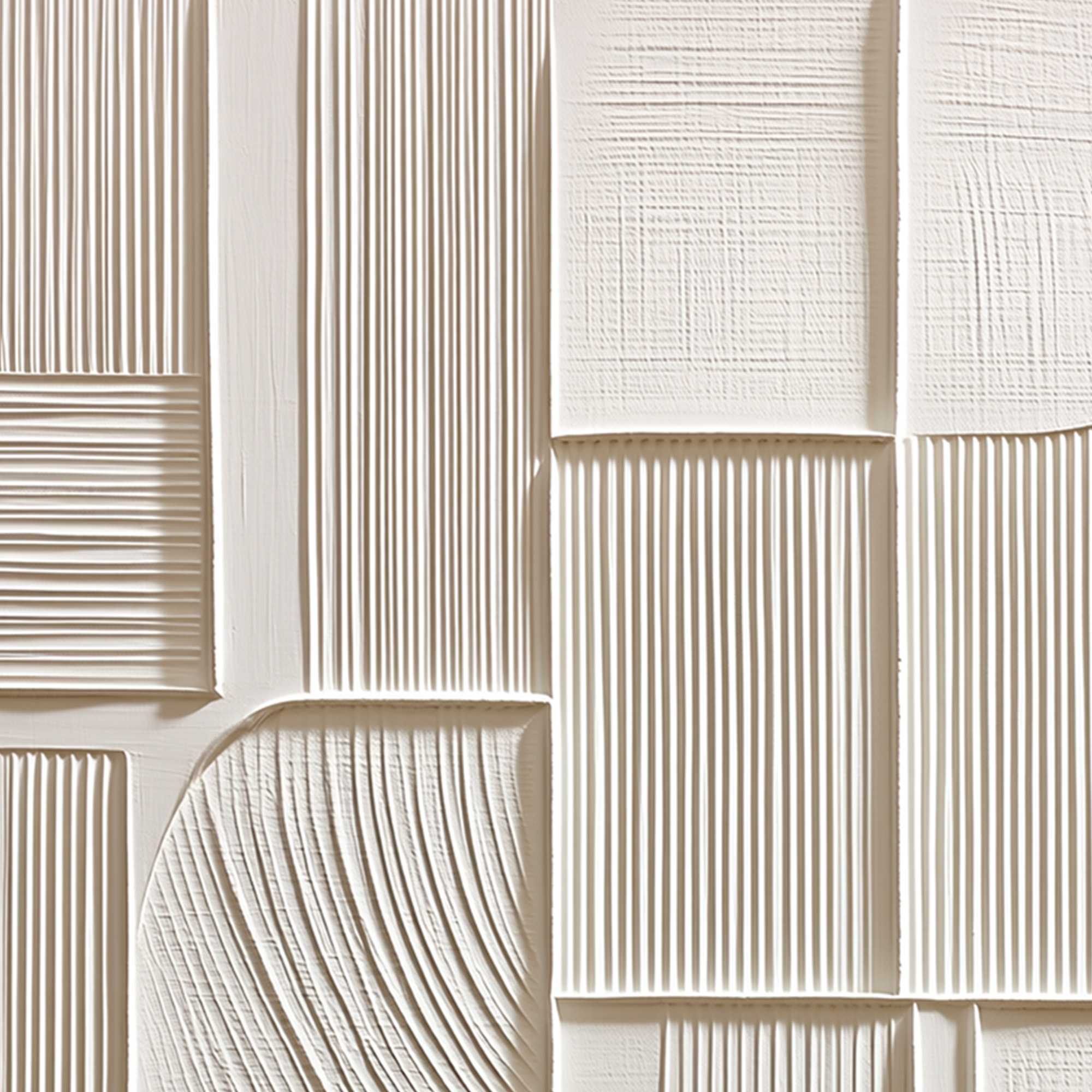 STRUCTURED CALM: Textured White Minimalist Abstract Wall Art