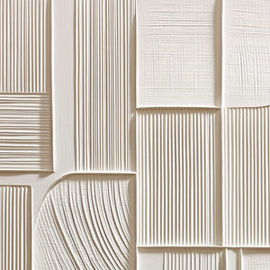 STRUCTURED CALM: Textured White Minimalist Abstract Wall Art