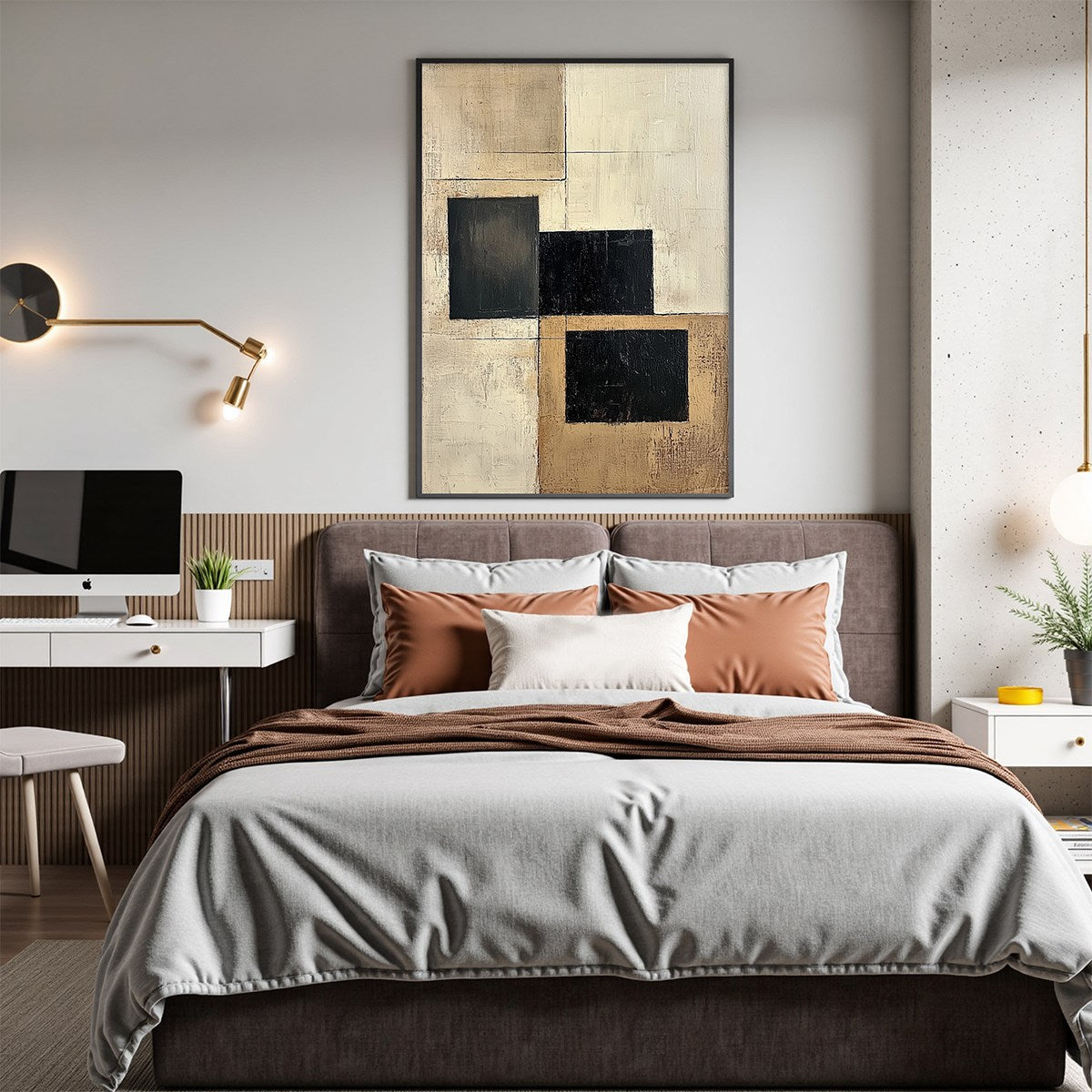 STRUCTURED BALANCE: Minimalist Abstract Oil Painting