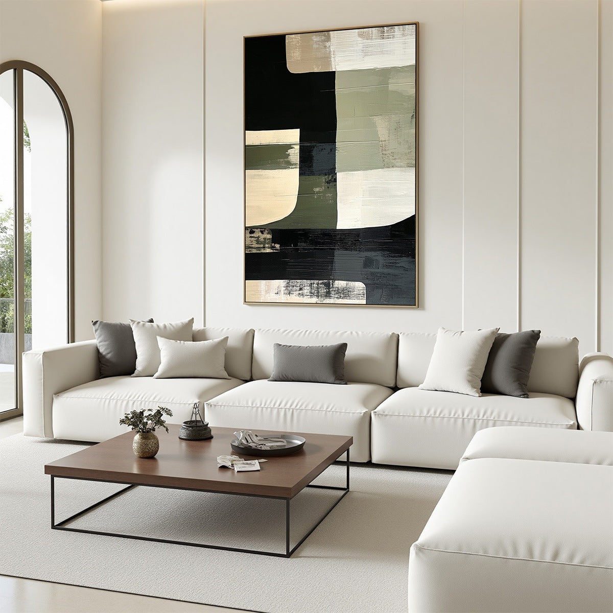 STRUCTURED FORMS: Minimalist Abstract Block Oil Painting