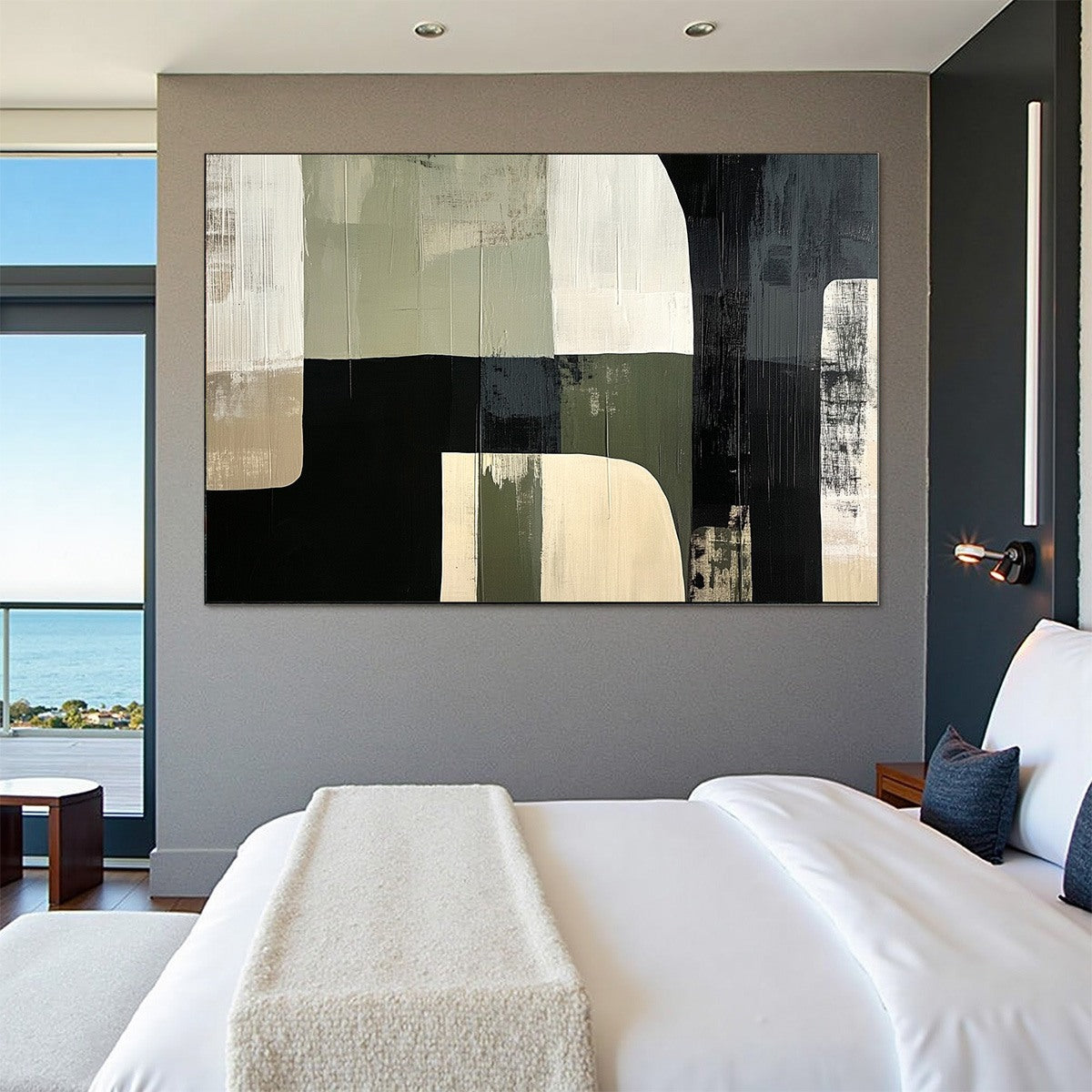 STRUCTURED FORMS: Minimalist Abstract Block Oil Painting