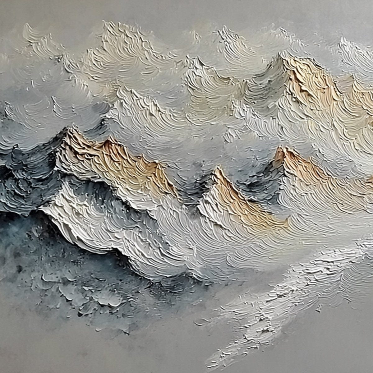 SUMMIT'S WHISPER: Textured Wabi Sabi Abstract Mountain Landscape Painting