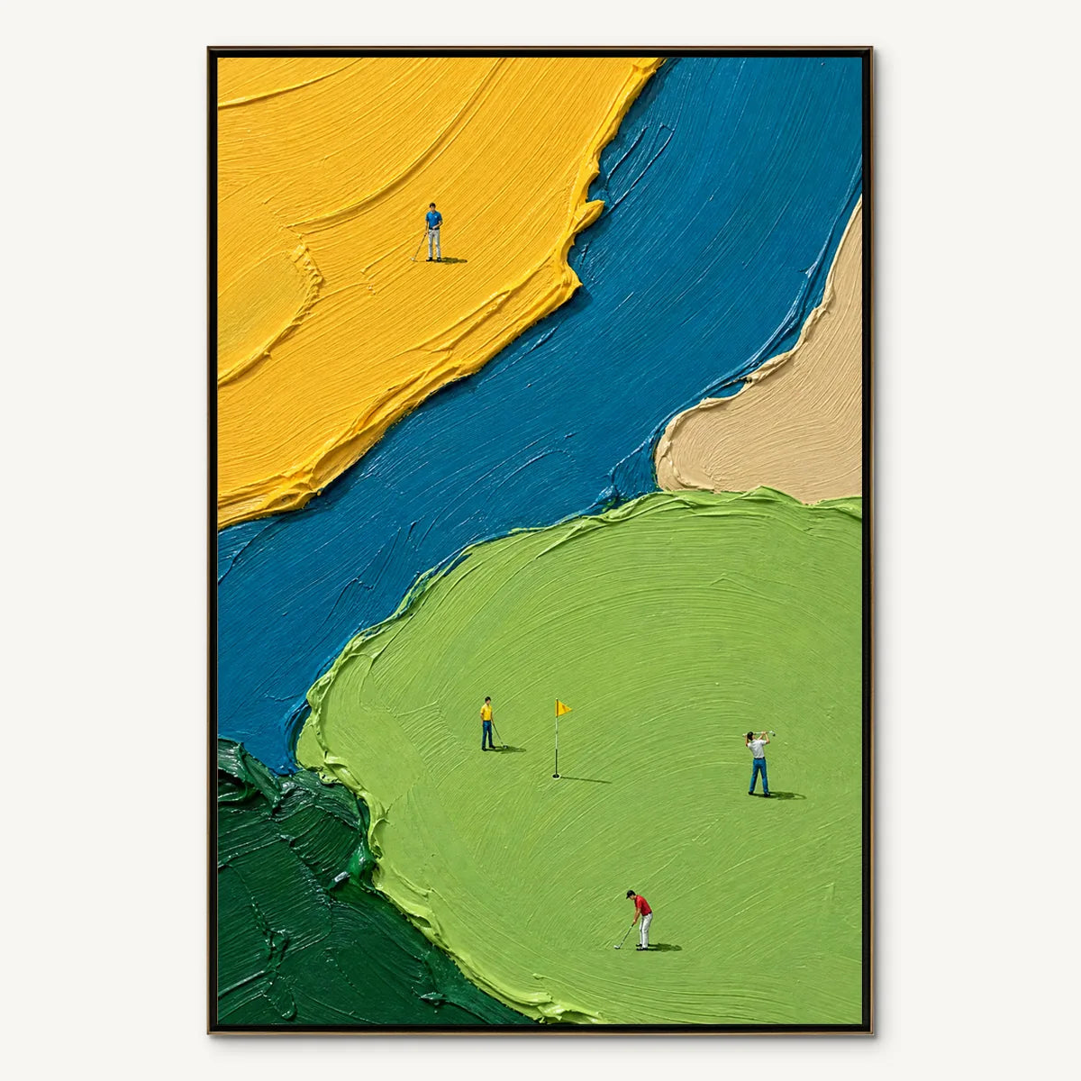 SUNLIT FIGURES: Bold Color Field People Painting