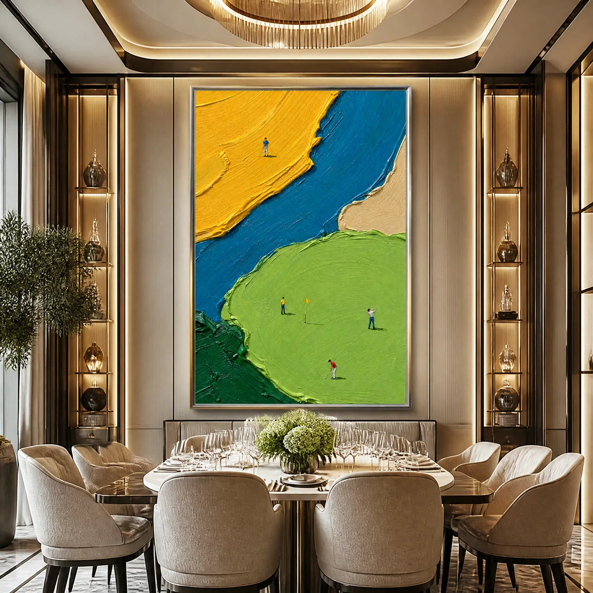 SUNLIT FIGURES: Bold Color Field People Painting