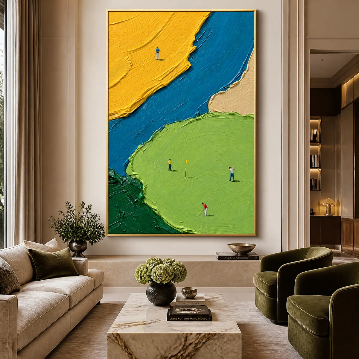 SUNLIT FIGURES: Bold Color Field People Painting