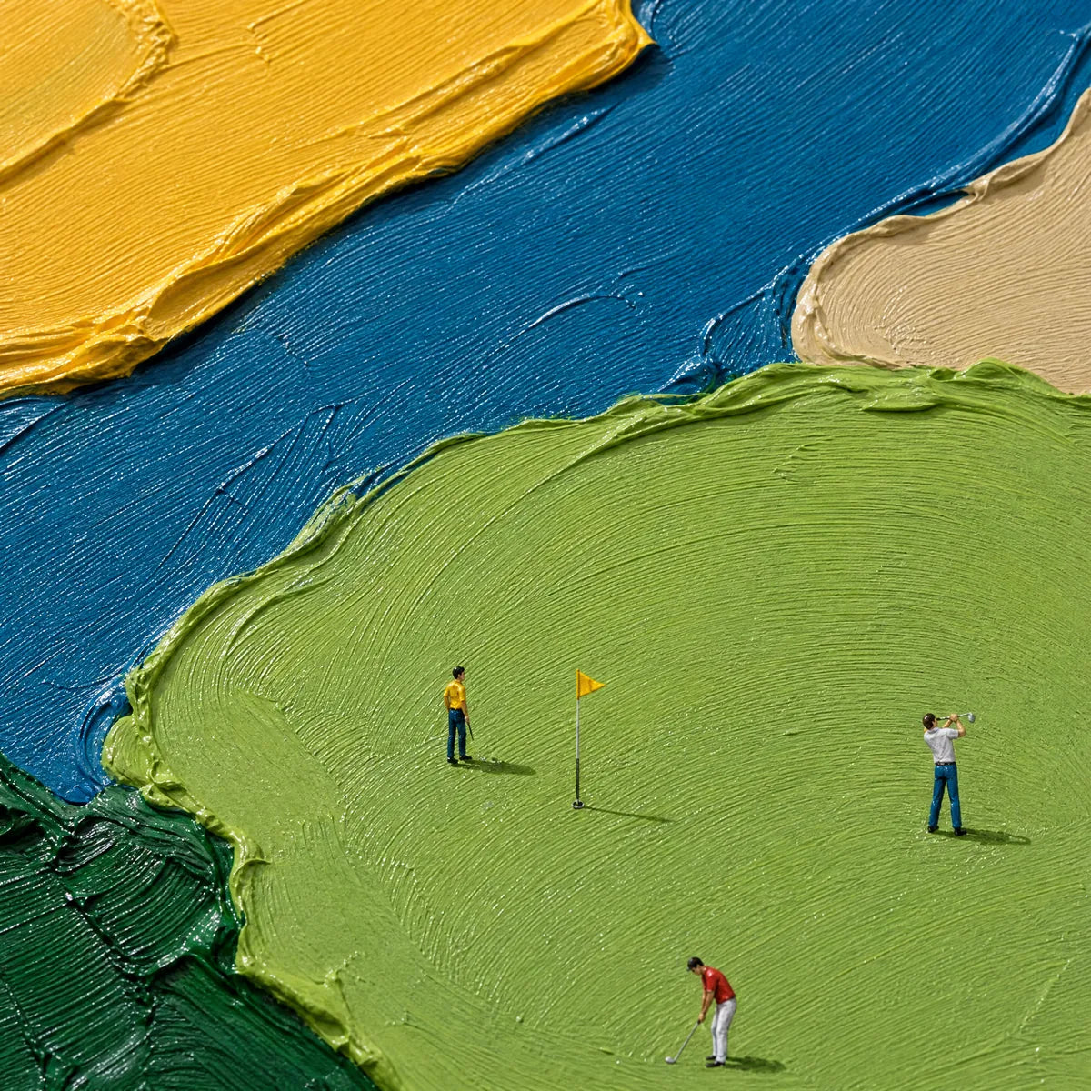 SUNLIT FIGURES: Bold Color Field People Painting